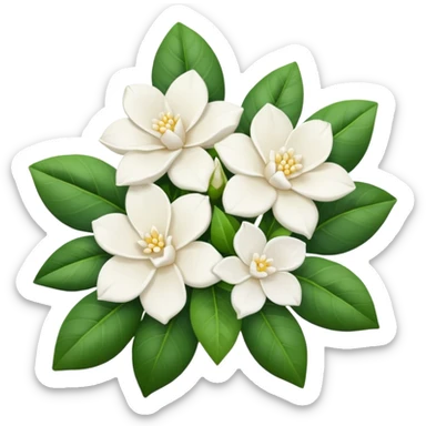 White gardenia flowers bouquet  sticker
