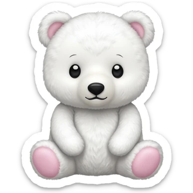 white bear doll sticker