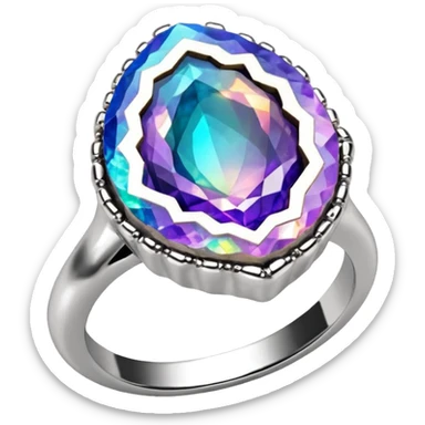 crystal geode ring sticker