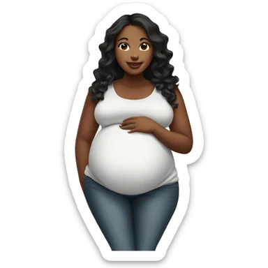 Beautiful Black plus size pregnant woman sticker