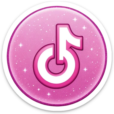 glitter pink logo TikTok sticker
