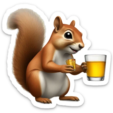 Squirrel drinking tequila sticker