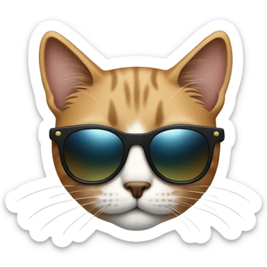 Cat with sunglasses sticker