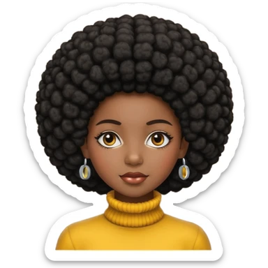 black girl with afro sticker
