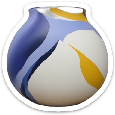 abstract painting on vase sticker
