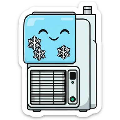 split system air conditioner with snowflake symbol sticker