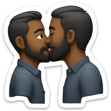 gay kiss one with beard sticker