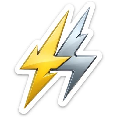 double lightning bolt chrome sticker