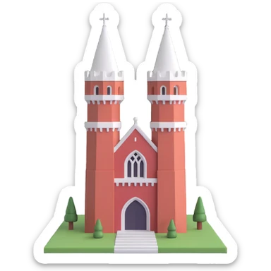 realistic emoji of the full Beaumont Tower at Michigan State University, straight-on view, full tower visible, accurate red brick and white stone, no yellow sticker