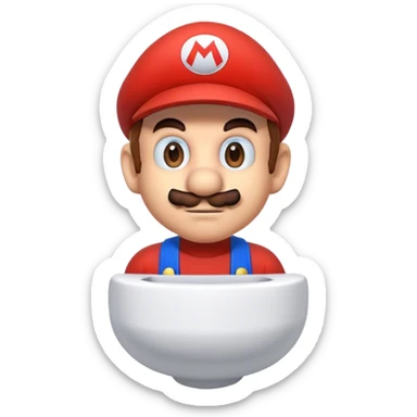 Mario on the toilette sticker