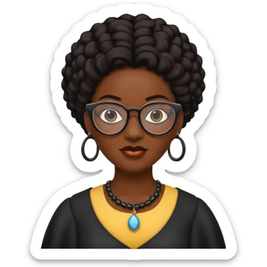 black queen with glassess sticker