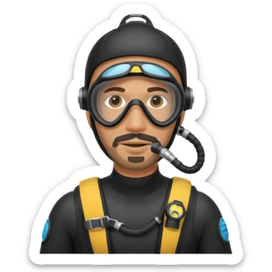 Moroccan Male 38 short beard, scuba diving sticker