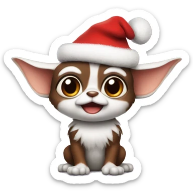Cute gizmo the movir gremlins with Christmas hat sticker