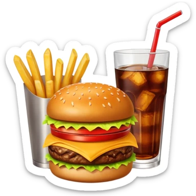 Meal combo with cold drink sticker