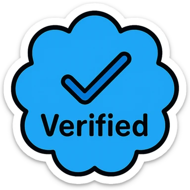 blue tick Instagram verification badge with text sticker