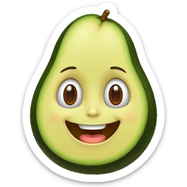 avocado with a face sticker