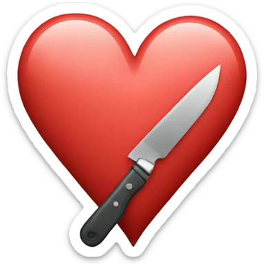  heart with a knife sticker
