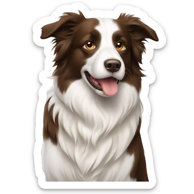 Brown border collie and white ragdoll  sticker