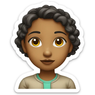 thoughtful and inquisitive young girl, symbolizing intellect, curiosity, and contemplation sticker