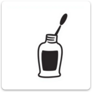 Nail polish bottle with small brush sticker