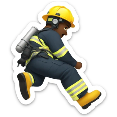 Firefighter falling sticker