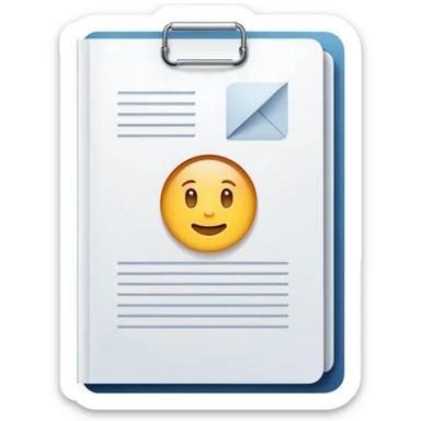 realistic documents with title page white color without emoji sticker