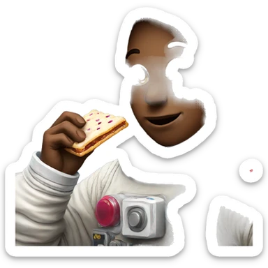 An astronaut eating a pop tart  sticker