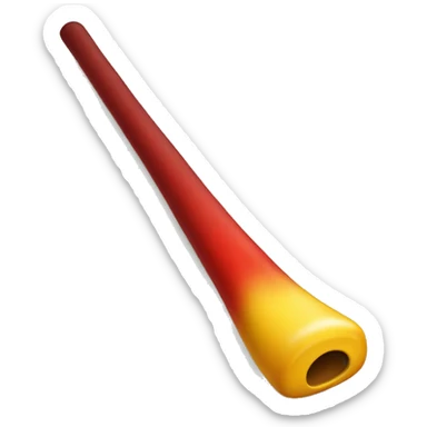 a long stick thats is yellow and the end of it is red sticker