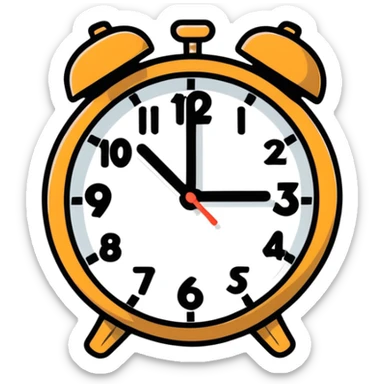 A curly headed clock sticker