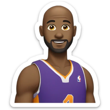 black bald man with beard playing basketball sticker