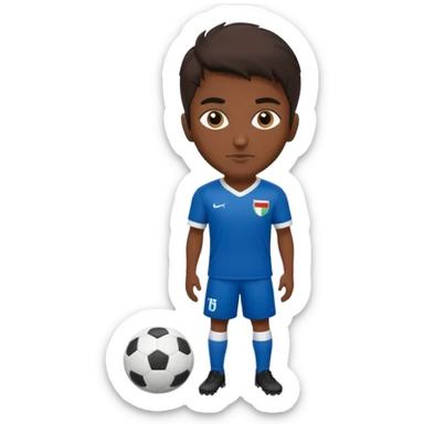 Persian soccer player in full soccer team kit without soccer ball sticker