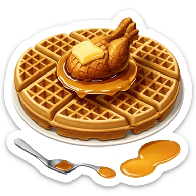 Chicken & waffles sticker