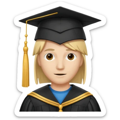 faceless graduate with a cap and tassel, anonymous sticker