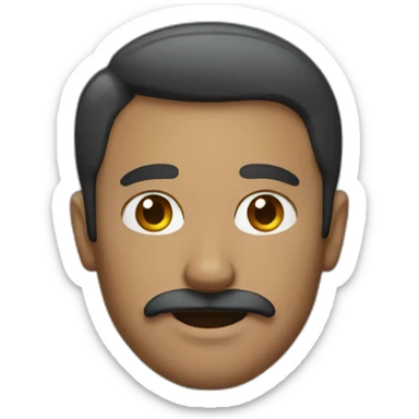 A men with a little mustache sticker