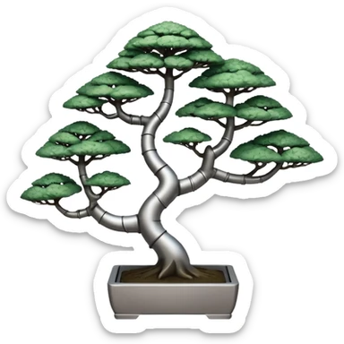 standing slanted bonsai trees rack made from titanium  sticker