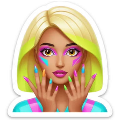 futuristic nail artist sticker