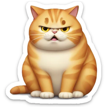 Chubby cat mad  sticker