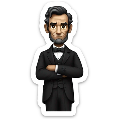 abraham lincoln standing at attention sticker