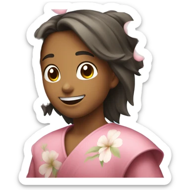 flor de sakura, con una sonrisa sticker