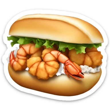 Fried shrimp Po boy sticker