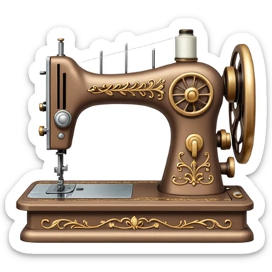 a light brown old fashioned sewing machine sticker