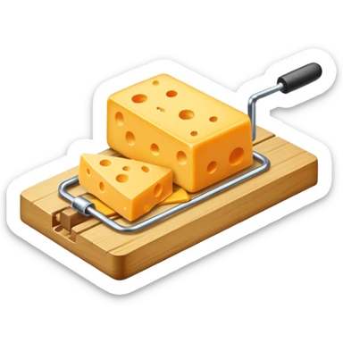 Mousetrap with a piece of cheese as a trap sticker