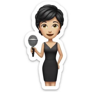 wedding host woman with microphone and short black hair sticker