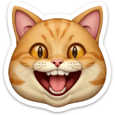 Cat laughing hysterically sticker