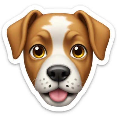 Dog with mustache and ear pierced sticker