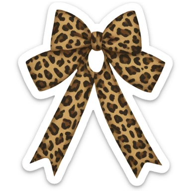 leopard print bow  sticker