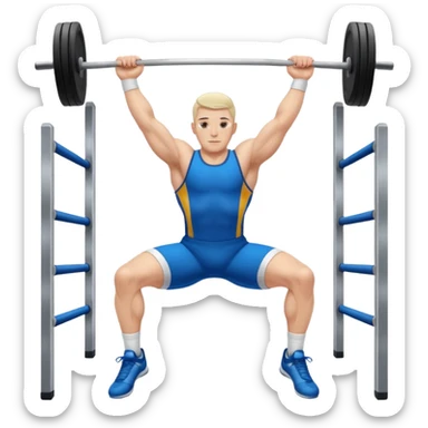 white sportsman in the playground, dressed  in sport suit on sports horizontal bars sticker