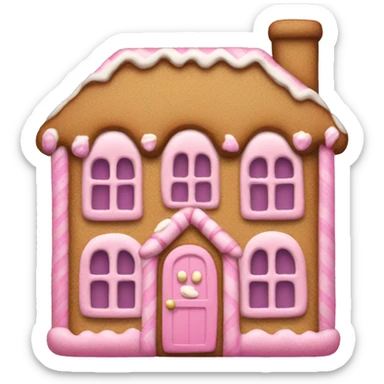 A pink gingerbread house sticker