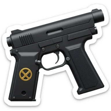 3D render of Silenced Pistol, secret agent spy gear aesthetic, hidden mechanisms, matte black metal with a long suppressor, sleek tactical texture, Apple emoji style, isolated on white background --v 6.0. sticker
