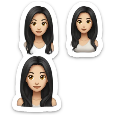 Whitney Lau woman long dark hair sticker